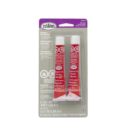 Testors Cement Value Pack (2) 7/8 Fl Oz Tubes TES290278