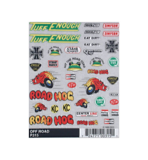 Pinecar Dry Transfer Decals Off-Road PIN315