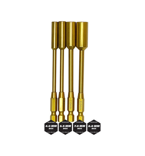 Racers Edge Titanium Metric Nut Tips Power Tool Replacements 4 pieces RCE7203