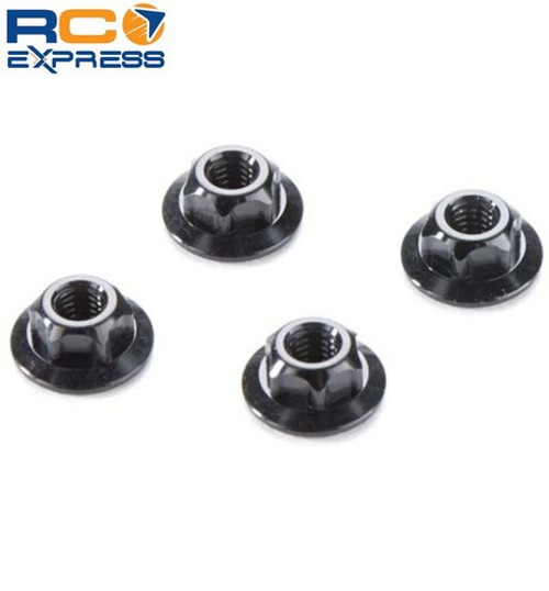 JConcepts 4mm Large Flange Serrated Locknut Black (2) JCO23412