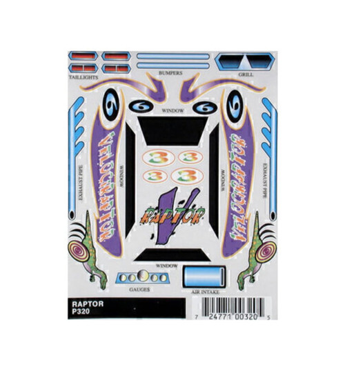 Pinecar Stick-On Decals Raptor PIN320