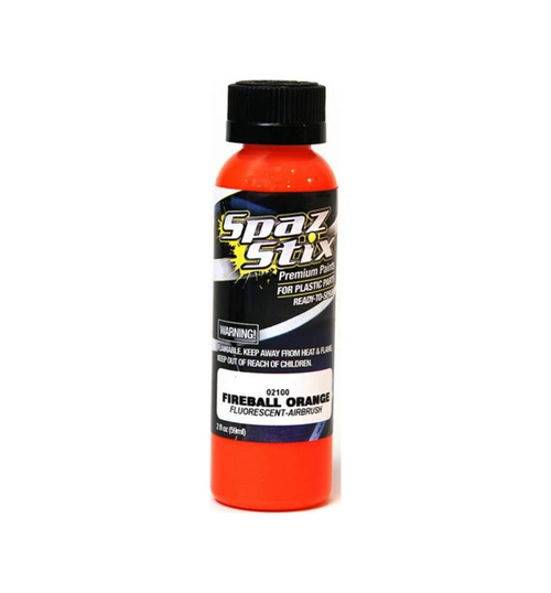 Spaz Stix Fireball Orange Fluorescent Airbrush Ready Paint 2oz SZX02100