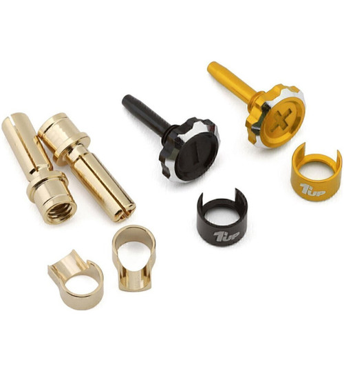1UP Racing Lockdown Adjustable Bullet Plug Grips W/4mm Bullets Gold/ 1UP190447