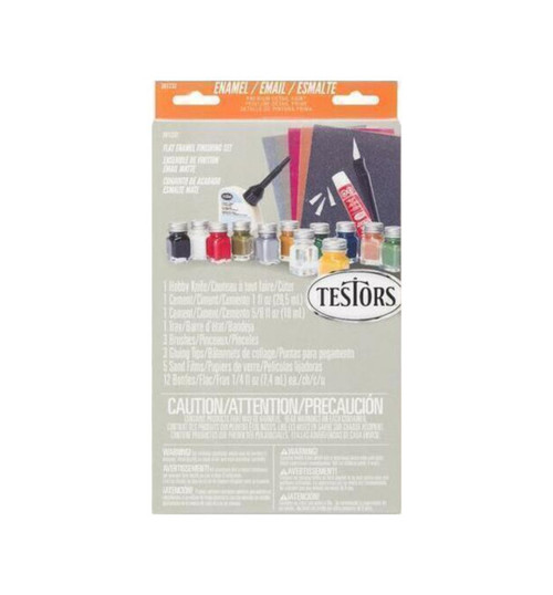 Testors Complete Military Finishing Set Gray Box Flat Enamel 12 Bottle TES281232