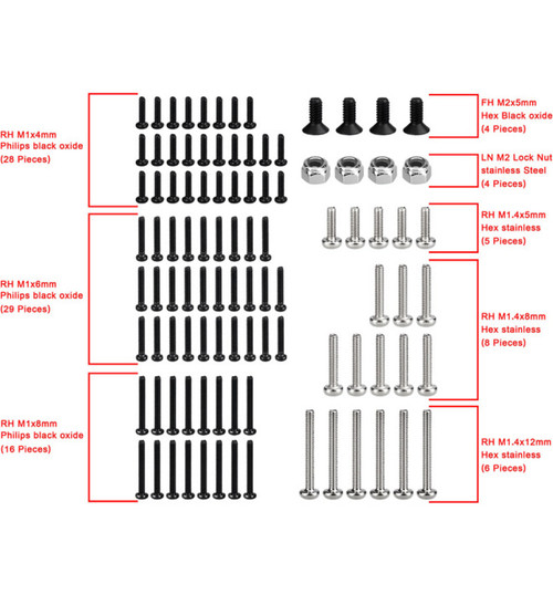 Hot Racing Axial SCX30 Steel Hardware Set (100 Pieces) SXTY14SS