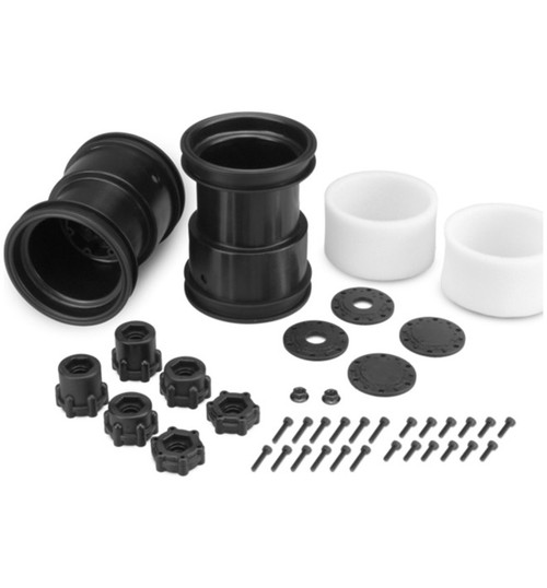 JConcepts Tribute 2.6x3.6 inch Mnst Trk wheel w/Adptr Black (2) JCO3377B