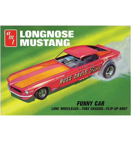 AMT 1/25 69 Mustang Long Nose Funny Car Gas Ronda Plastic Model Kit AMT1268