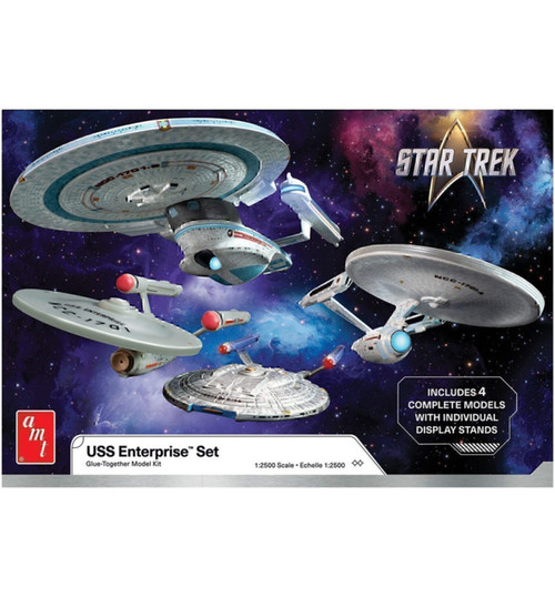 AMT 1:2500 Star Trek U.S.S. Enterprise Four Ship Set Plastic Model K AMT1485
