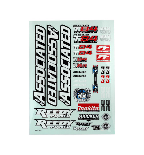 Associated RC10T84 Decal Sheet ASC92621