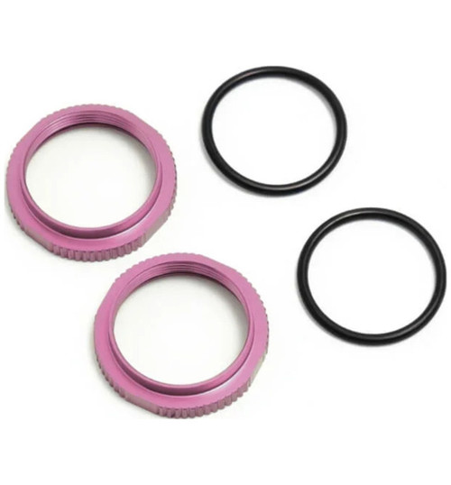 Tekno RC Shock Adjustment Nuts (short aluminum PINK ano 2 pieces) TKR6013BN