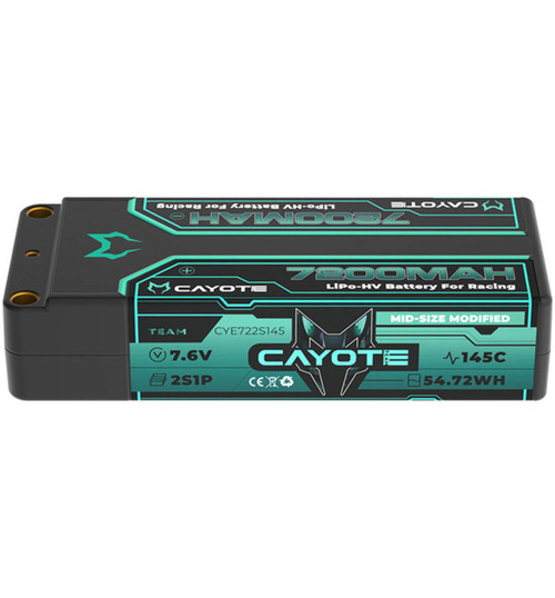 Cayote 2s 145c Mid-Size Lihv Battery (7.6v/7200mah) CYE722S145
