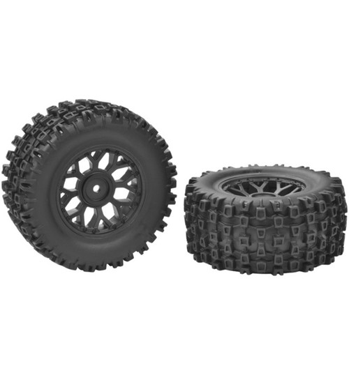 Corally Tire Set Glued On Black Rims - 1 Pair COR00230-0070