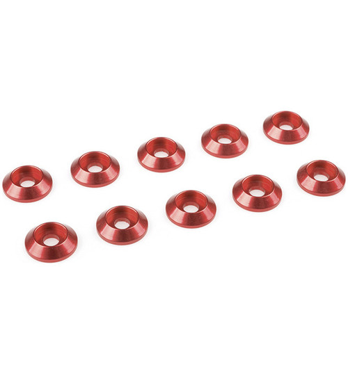 Corally Red Aluminium Washer for M3 Flat Head Screws, Od=8mm, 10 COR3213-30-5