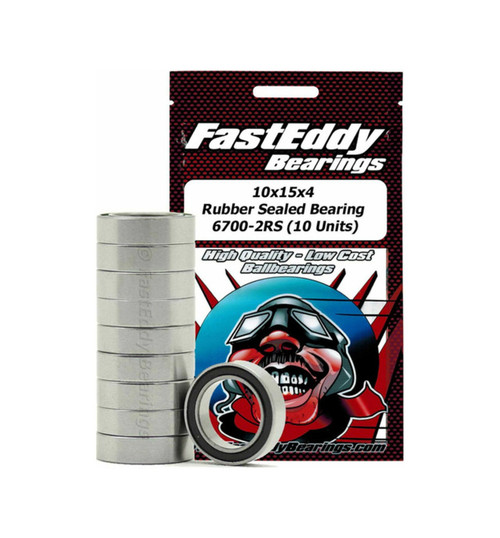 FastEddy 10x15x4 Rubber Sealed Bearing 6700-2RS 10 Units TFE273