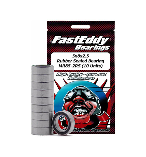 FastEddy 5x8x2.5 Rubber Sealed Bearing Mr85-2rs (10 Units) TFE271