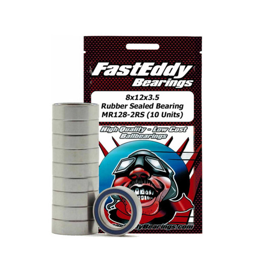 FastEddy 8x12x3.5 Rubber Sealed Bearing MR128-2RS-10 Units TFE276