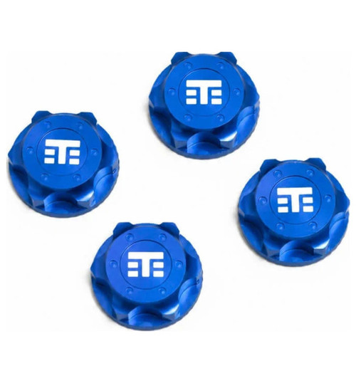 Tekno RC Wheel Nuts (T Logo 17mm serrated BLUE ano M12x1.0 4 pieces) TKR5116BL