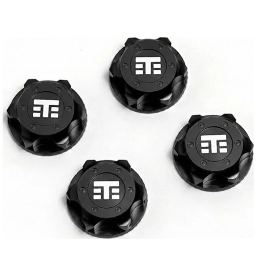 Tekno RC Wheel Nuts (T Logo 17mm serrated BLACK ano M12x1.0 4 pieces) TKR5116BK
