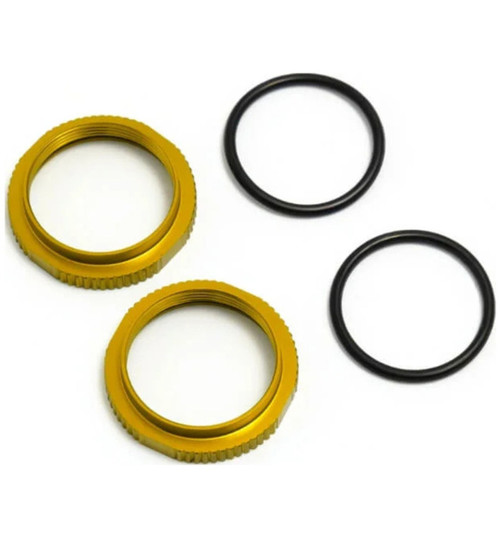 Tekno RC Shock Adjustment Nuts (short aluminum YELLOW ano 2 pieces) TKR6013BY