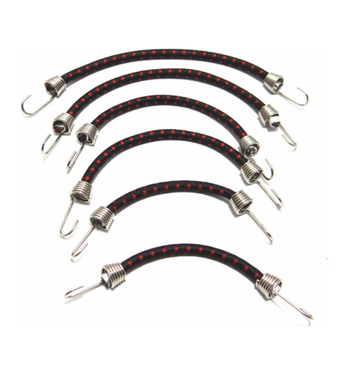 Hot Racing 1/10 Scale Bungee Cord Set (6) Black W/ Red ACC468C02