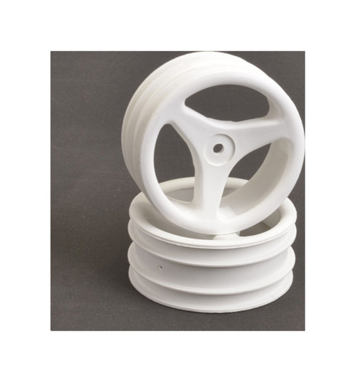 Schumacher Racing Front Wheels; White 3 Spoke CAT SCHU1614