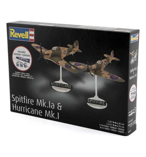 Revell 1/144 Spitfire Mk.Ia & Hurricane Mk.I Plastic Model Kit RMX73771
