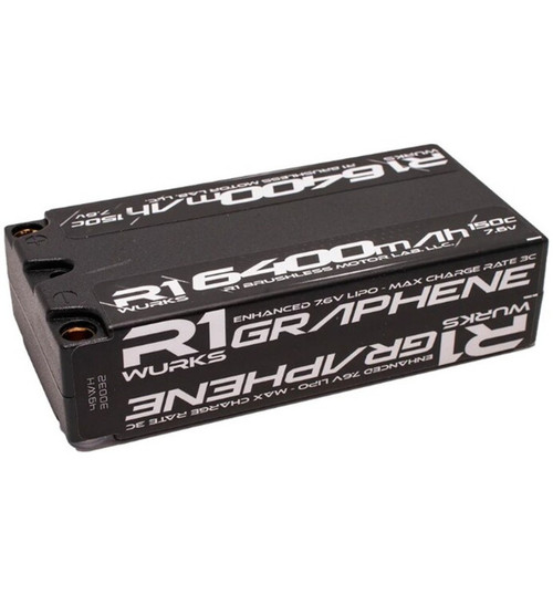 R1Wurks 6400mah 150c 7.6v 2S Shorty LiPo Battery Graphene R1W030032