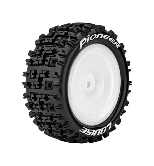 Louise RC E-Pioneer 1/10 4WD Rear Buggy Tire Soft Mounted On White LOULT3278SWKR