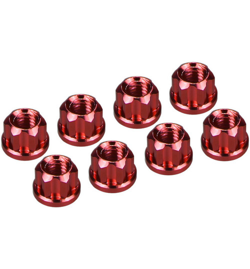 Hot Racing Axial SCX30 Red Aluminum M2 Flange Wheel Nuts SXTY23N02