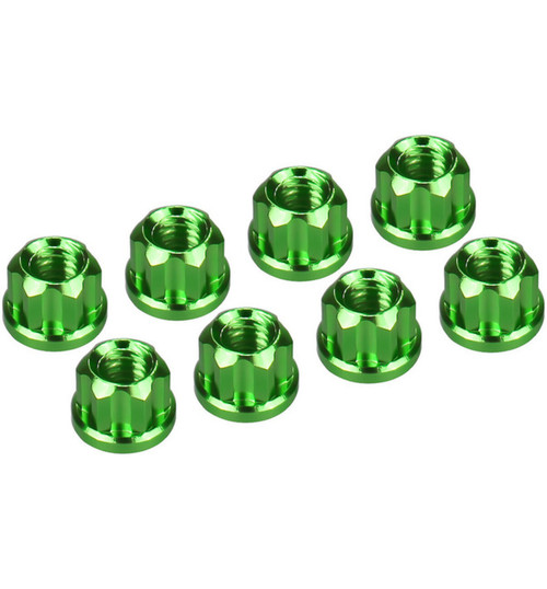 Hot Racing Axial SCX30 Green Aluminum M2 Flange Wheel Nuts SXTY23N05