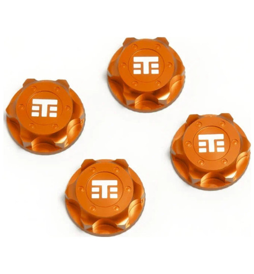 Tekno RC Wheel Nuts (T Logo 17mm serrated ORANGE ano M12x1.0 4 pieces) TKR5116BO