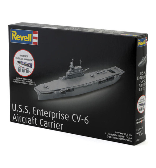 Revell 1/1200 Uss Enterprise Cv-6 Aircraft Carrier Plastic Model Kit RMX75824