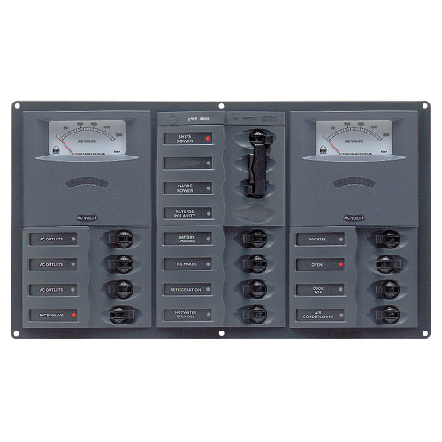 900-ACM2-AM-110 - BEP AC Circuit Breaker Panel w/Analog Meters, 2SP 1DP AC120V