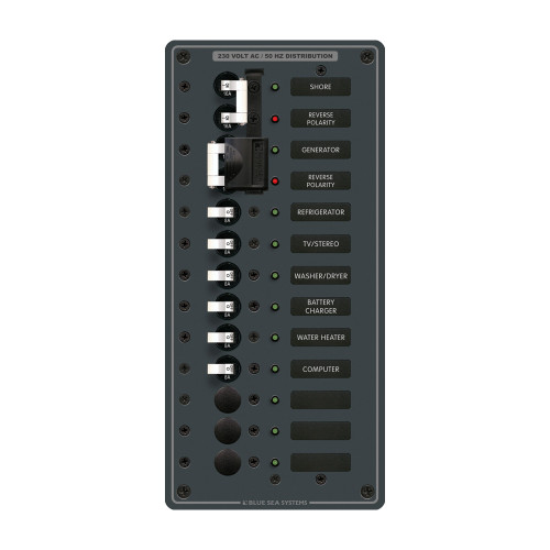 8566 - Blue Sea 3566 AC Toggle Source Selector (230V) - 2 Sources + 9 Positions