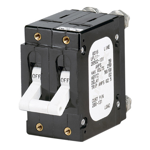 206-132 - Paneltronics 'C' Frame Magnetic Circuit Breaker - 60 Amp - Double Pole - White