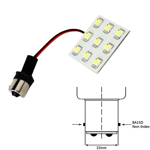 LLB-269W-21-00 - Lunasea Bayonet 9 LED Bulb BA15D - 12VAC or 10-30VDC/2W/149 Lumens - Warm White