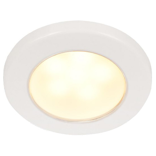 958109011 - Hella Marine EuroLED 75 3" Round Screw Mount Down Light - Warm White LED - White Plastic Rim - 12V