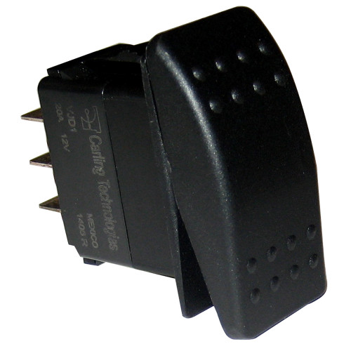 001-455 - Paneltronics DPDT ON/OFF/ON Waterproof Contura Rocker Switch - Black