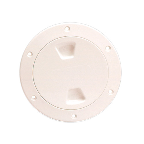 DP40-N - Beckson 4" Smooth Center Screw-Out Deck Plate - Beige