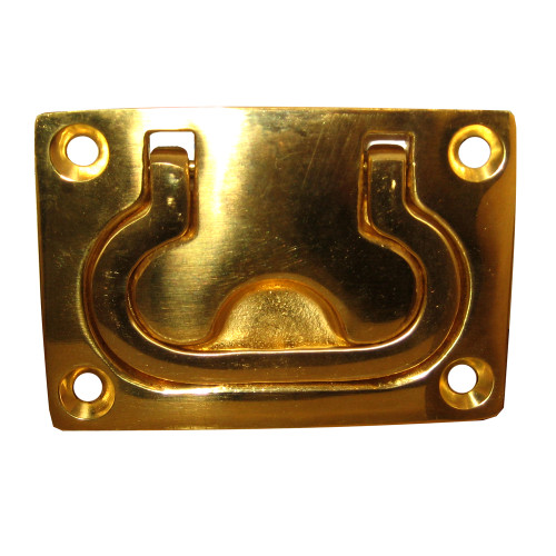 S-3364BC - Whitecap Flush Pull Ring - Polished Brass - 3" x 2"