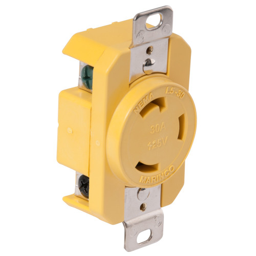 305CRR - Marinco 305CRR 30A Receptacle - Yellow - 125V