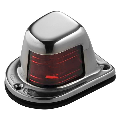 66319R7 - Attwood 1-Mile Deck Mount, Red Sidelight - 12V - Stainless Steel Housing