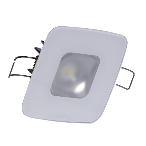 116198 - Lumitec Square Mirage Down Light - White Dimming, Red/Blue Non-Dimming - Glass Housing No Bezel