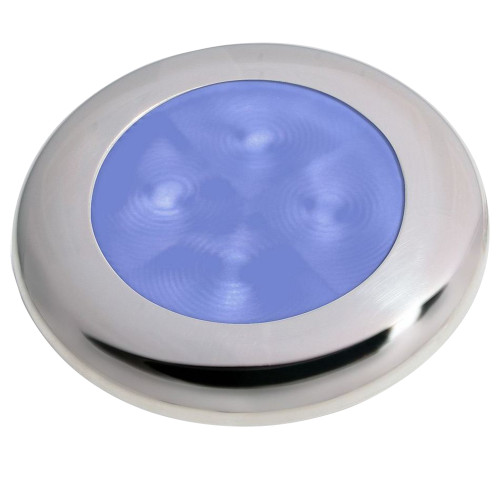 980503221 - Hella Marine Polished Stainless Steel Rim LED Courtesy Lamp - Blue