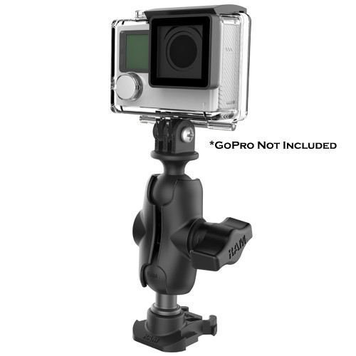 RAP-B-GOP2-A-GOP1U - RAM Mount RAM 1" Ball Adapter for GoPro&reg; Bases with Short Arm and Action Camera Adapter