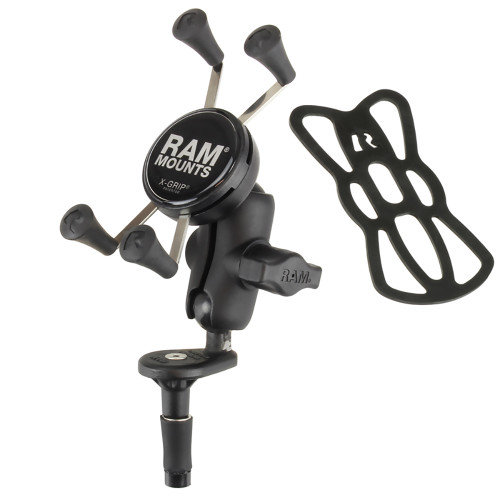 RAM-B-176-A-UN7U - RAM Mount Fork Stem Mount w/Short Double Socket Arm &amp; Universal X-Grip&reg; Cell/iPhone Cradle