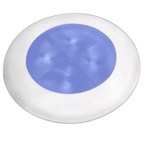 980503241 Hella Marine Blue LED Round Courtesy Lamp - White Bezel - 24V