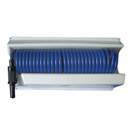 P-0443 Whitecap 25' Blue Coiled Hose w/Mounting Case