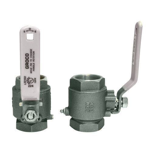 IBV-1500-S GROCO 1-1/2" NPT Stainless Steel In-Line Ball Valve