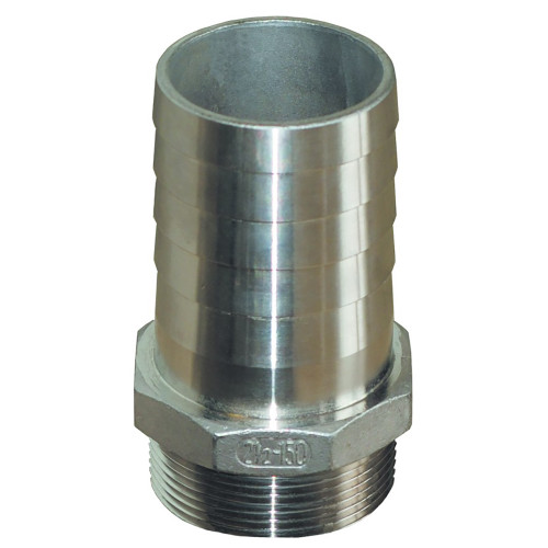 PTH-750-S GROCO 3/4" NPT x 3/4" ID Stainless Steel Pipe to Hose Straight Fitting